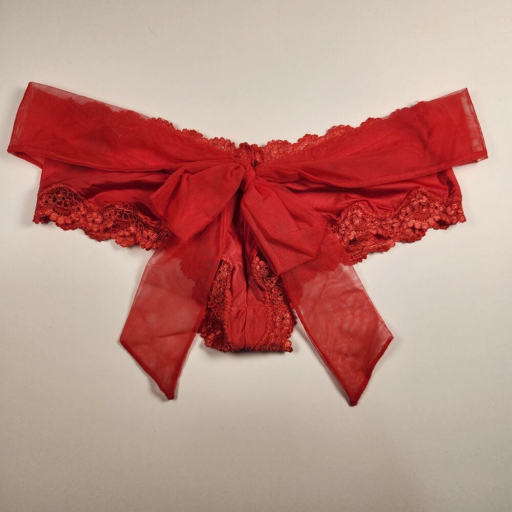 Victoria's Secret Very Sexy Holiday Bow Novelty Cheeky Hiphugger Panty Small